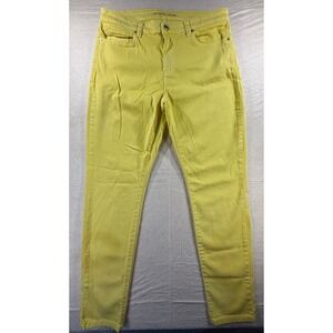 MICHAEL KORS Womens Sunshine Yellow Stretch Jeans Skinny Pants 97% Cotton Sz 12